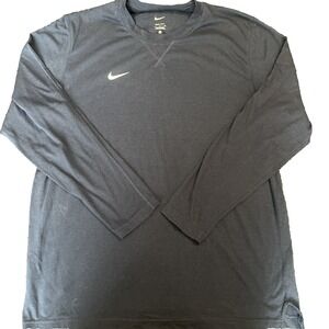 Nike Dri-Fit Shirt Men XL Navy Blue Long Sleeve Crew Neck Activewear DV8747-422